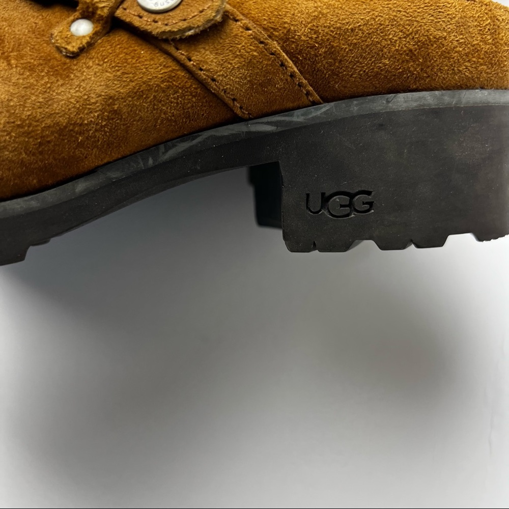 *SOLD*Ugg Australia Lila Chestnut Suede Shearling Mules/Clogs - Picture 4 of 9